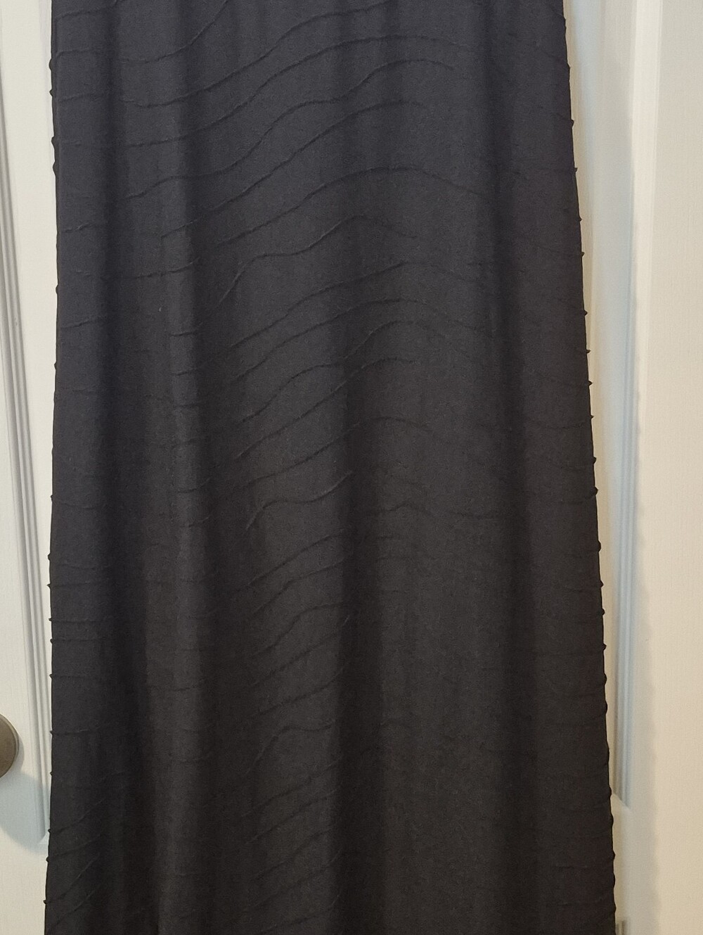 Zac Rachel Black Textured ALine Maxi Skirt Baroque Old Money Quiet Luxury Modest